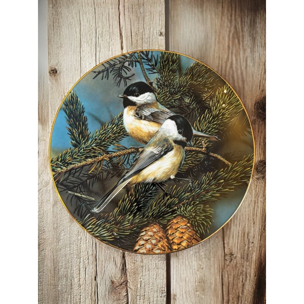 Vtg Portraits of Exquisite Birds Backyard Treasures Chickadee Bradex Collector P